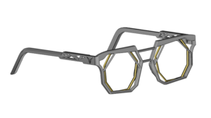 Dieses Bild zeigt einen Prototypen für ein Brillendesign. Gefertigt mit dem 3D-Drucker